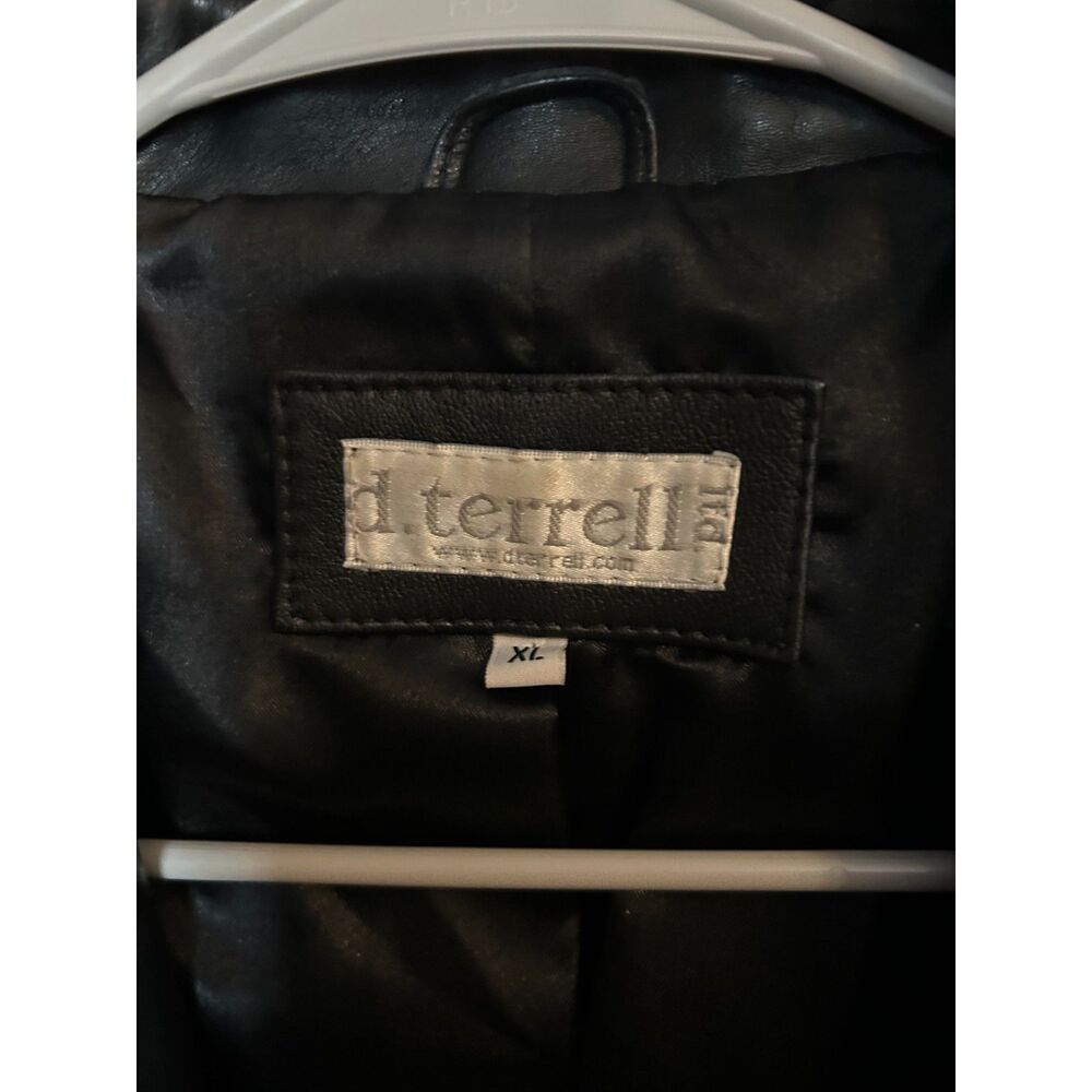 Vintage D. Terrell Ltd Women's Black Genuine Leather Jacket Xl View 3